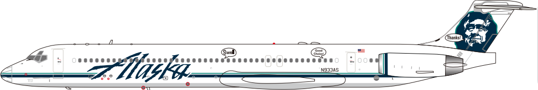 Pre-order 1:200 Alaska Airlines MD-83 N933AS JX Models
