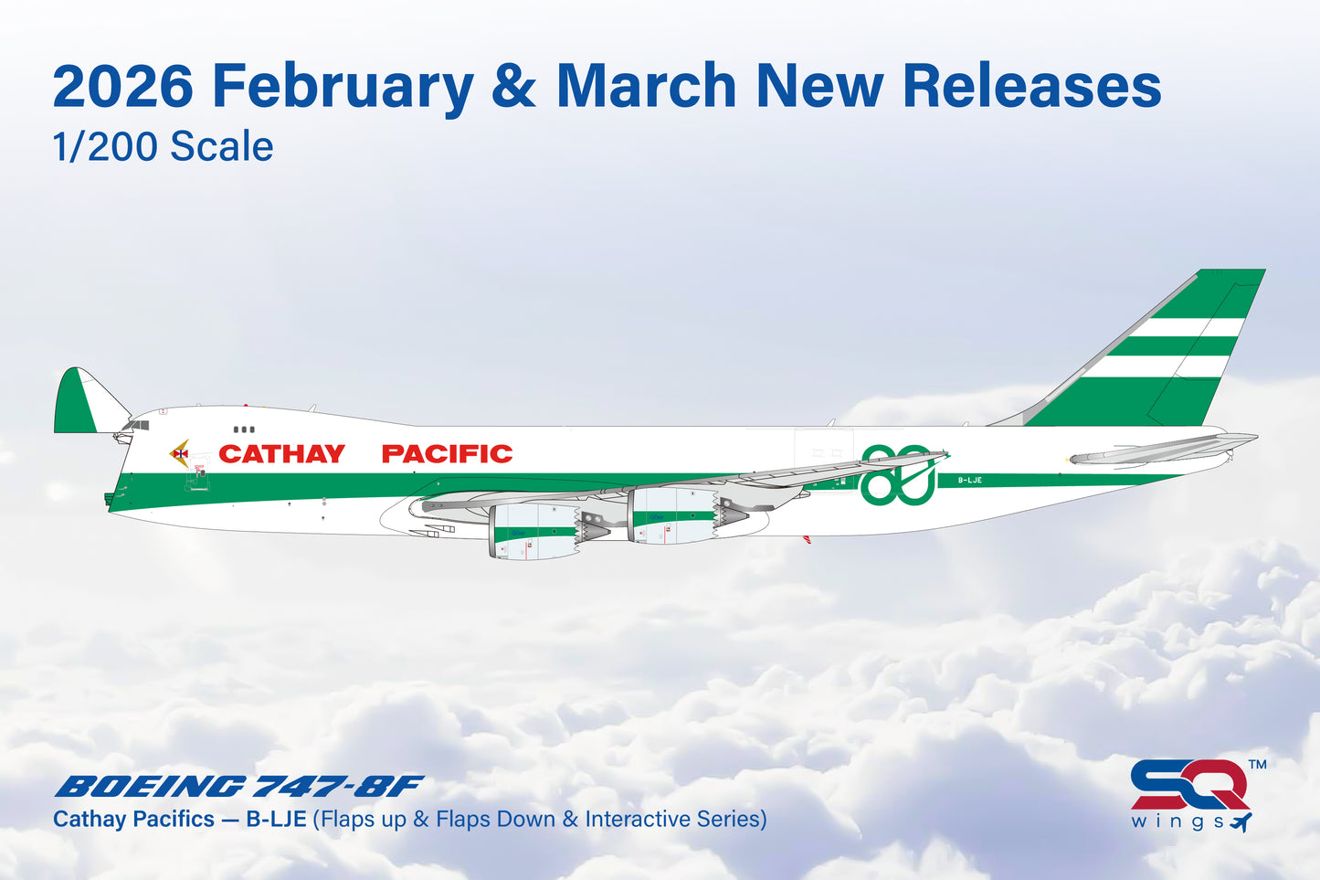 Pre-order 1:200 Cathay Pacific B747-8F “80th Anniversary Retro” SQ Wings