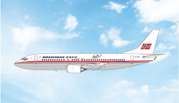 Pre-order 1:400 Braathens SAFE B737-400 LN-BRI Phoenix Models