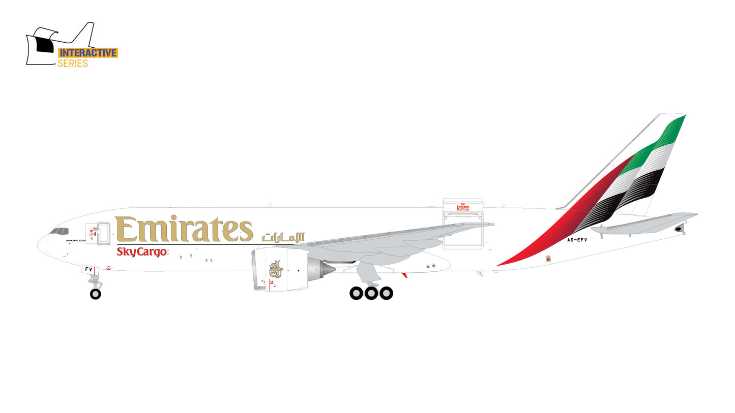 Pre-order 1:200 Emirates Sky Cargo B777-200LRF Interactive Series* Gemini200