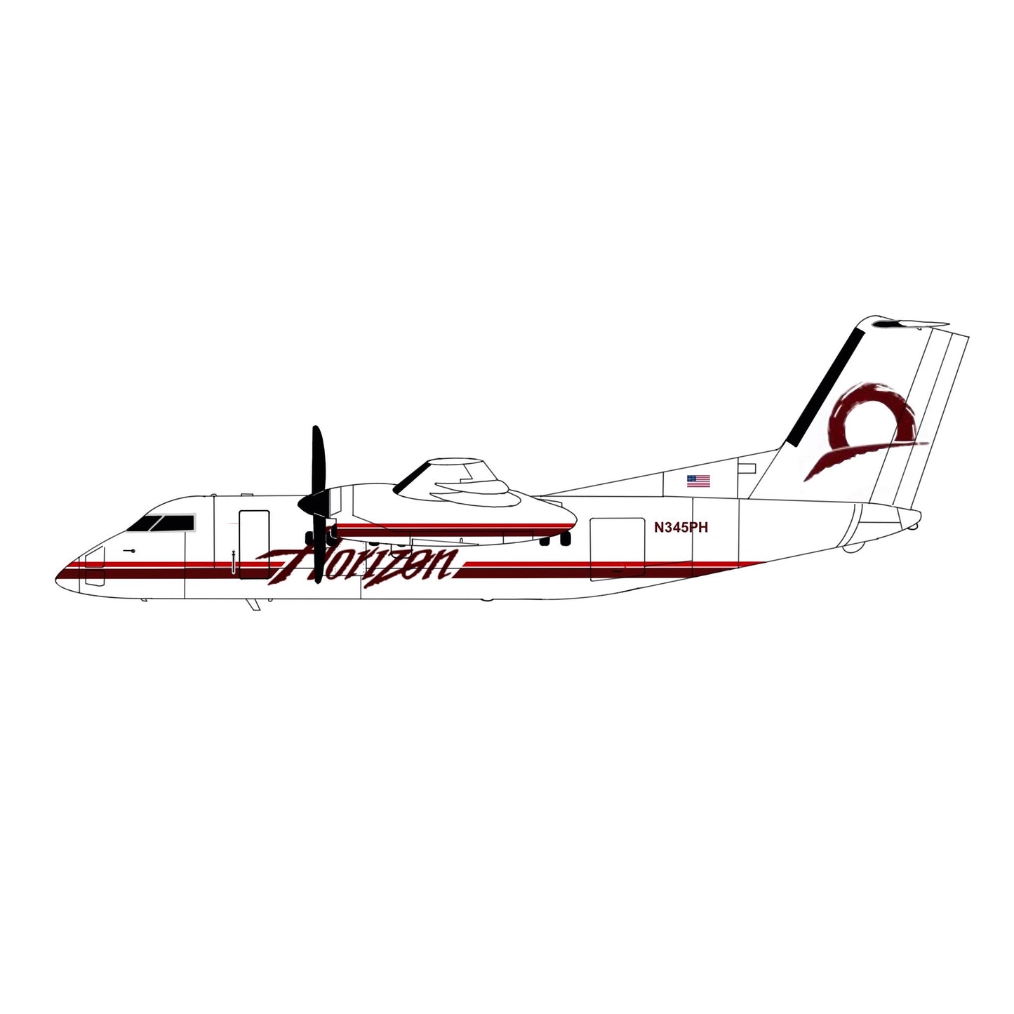 Pre-order* 1:400 Horizon Dash 8 Q100 3D Design Deck