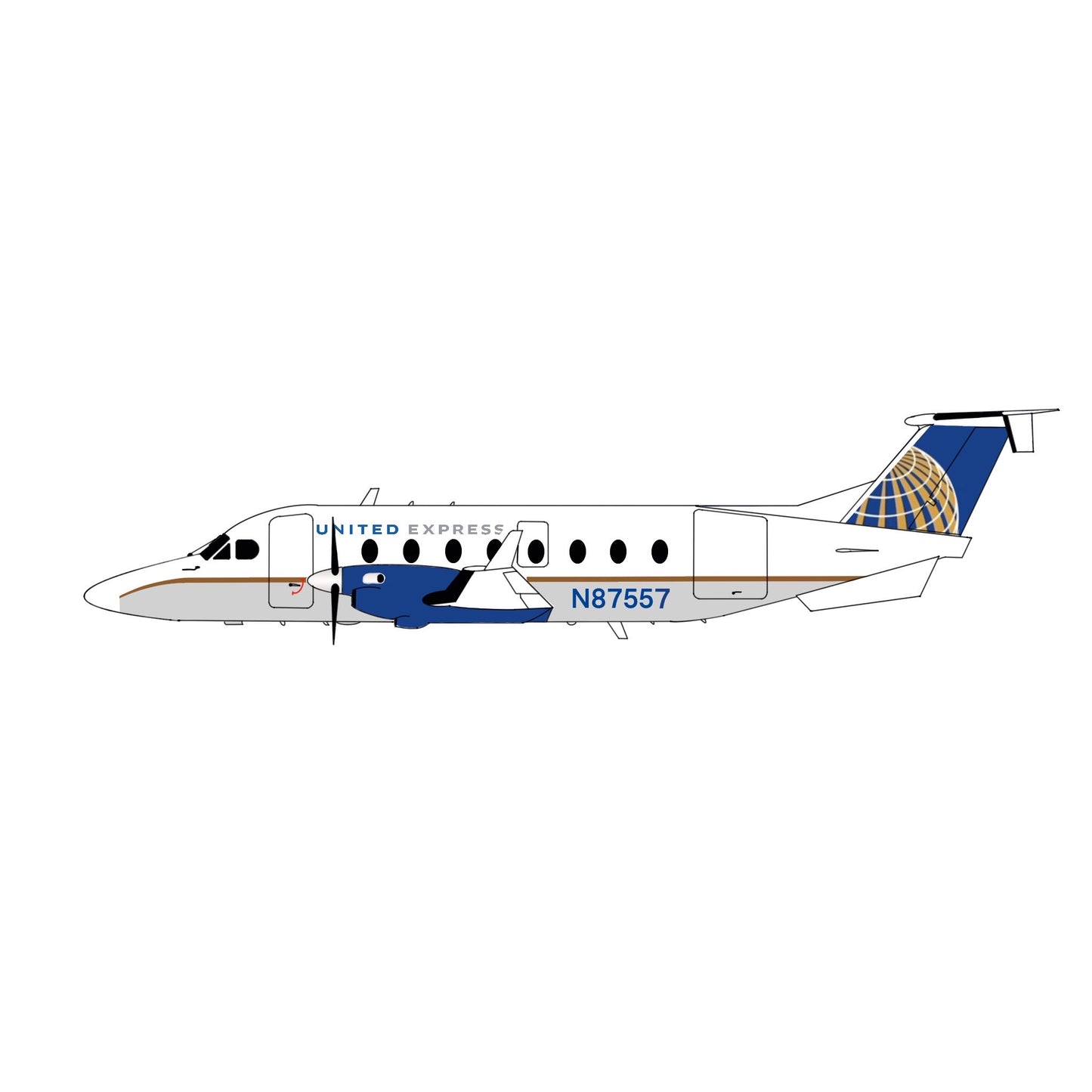 Pre-order* 1:400 United Express Beechcraft 1900D 3D Design Deck