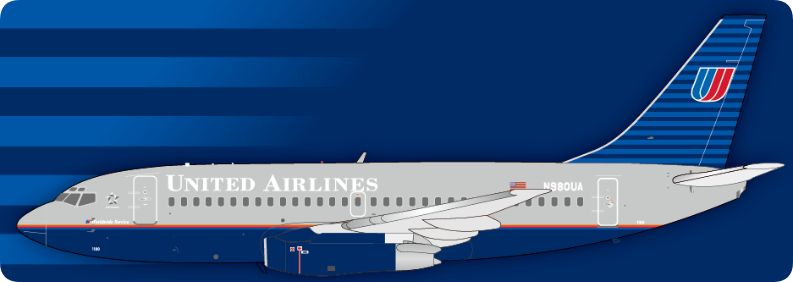 Pre-order 1:200 United Airlines B737-200 JX Models