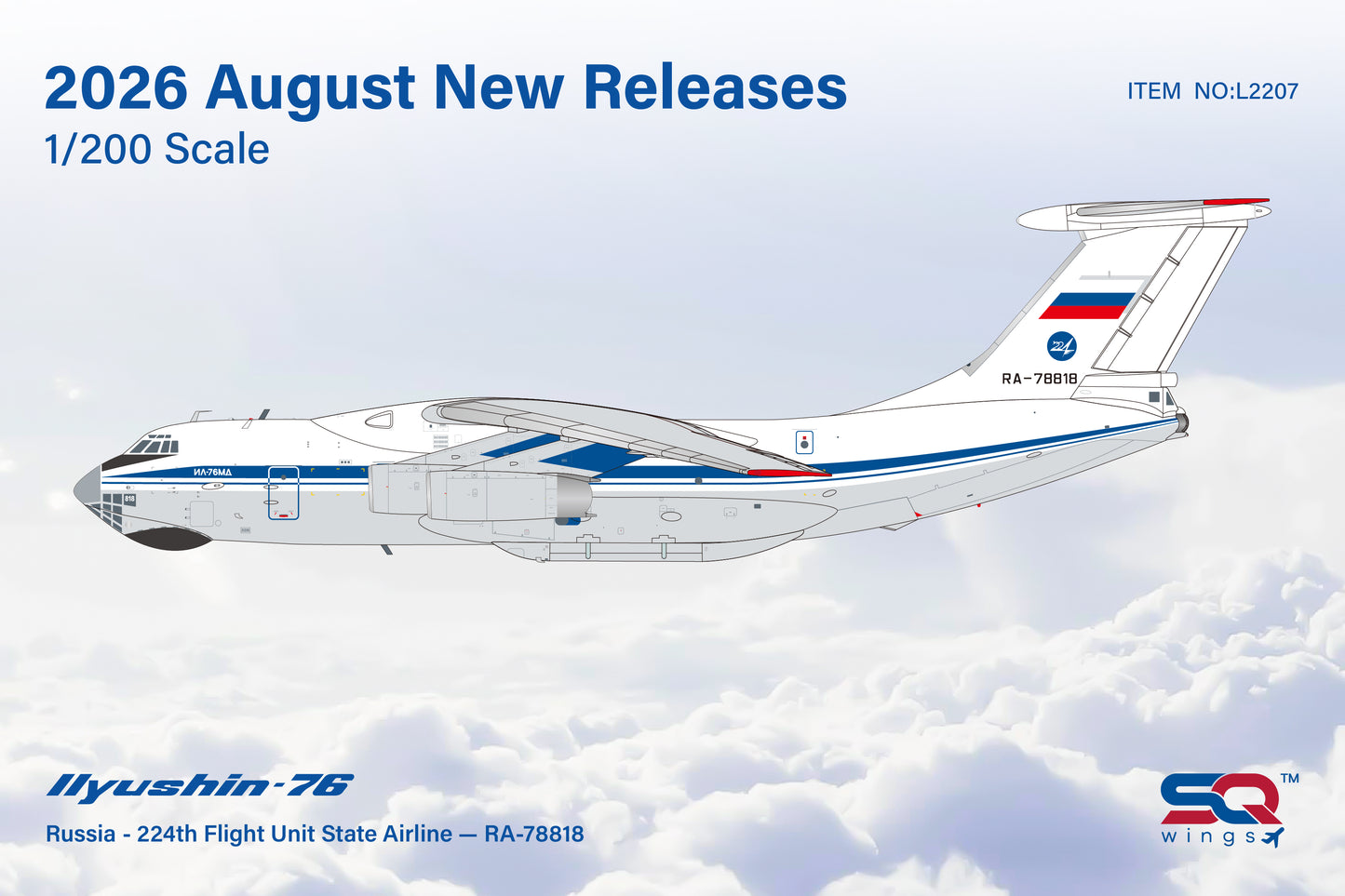 Pre-order 1:200 Russia 224th Flight Unit IL-76 SQ Wings