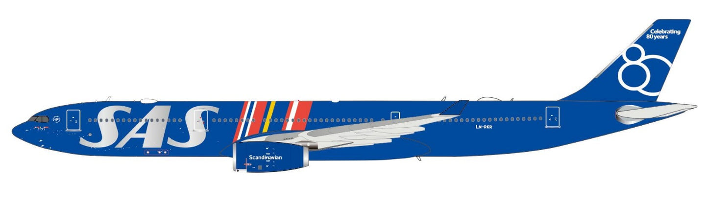 Pre-order 1:400 SAS Scandinavian A330-300 “Celebrating 80 Years” JC Wings