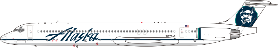 Pre-order 1:200 Alaska Airlines MD-83 N979AS JX Models