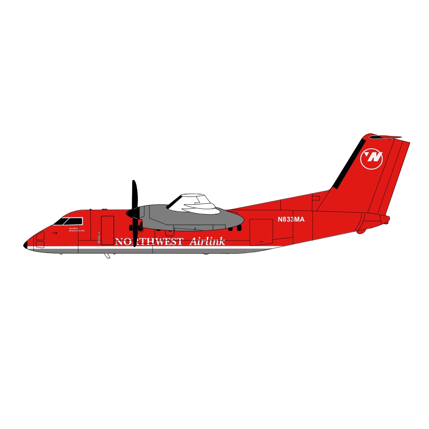 Pre-order* 1:400 Northwest Airlink (Mesaba) Dash 8 Q100 3D Design Deck