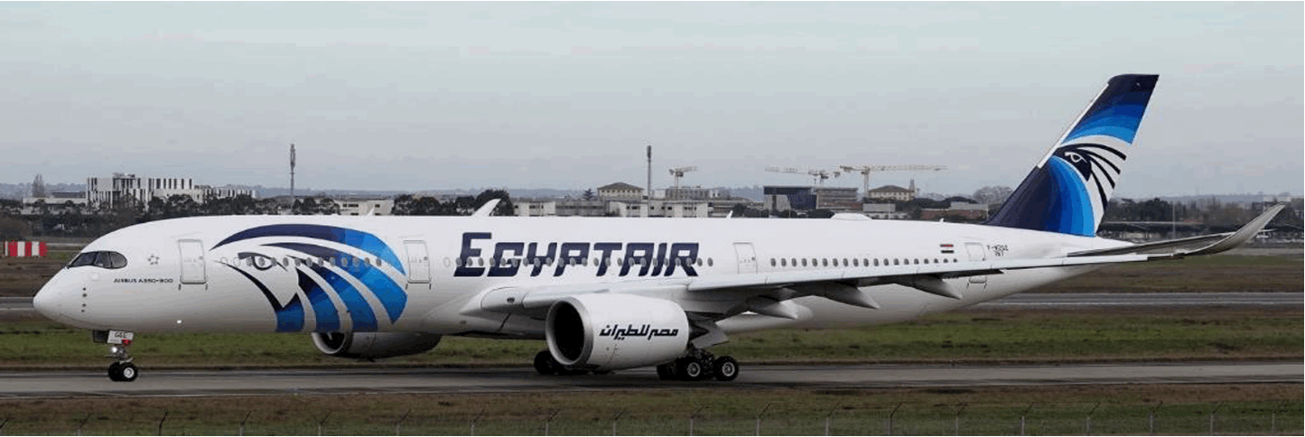 Pre-order 1:400 EgyptAir A350-900 JC Wings Flaps Down*