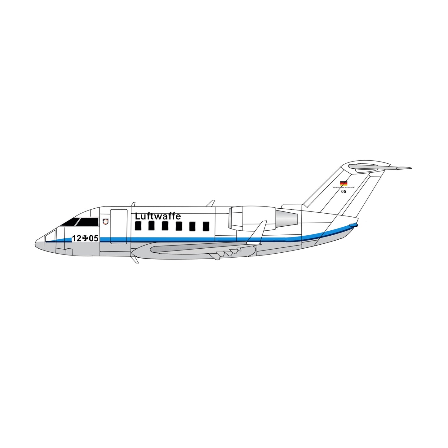 Pre-order* 1:400 Luftwaffe Challenger 601 12-05 3D Design Deck