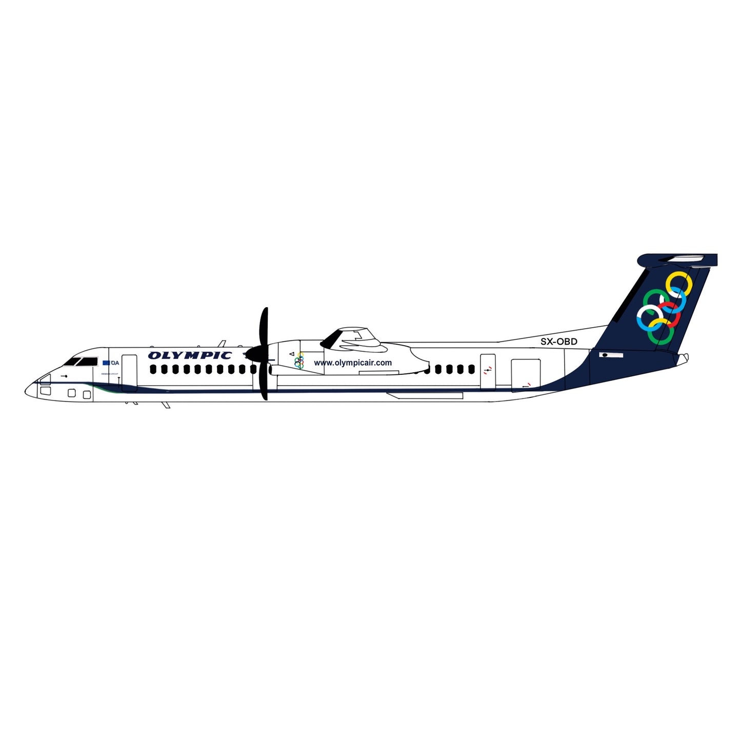 Pre-order* 1:400 Olympic Air Dash 8 Q400 3D Design Deck