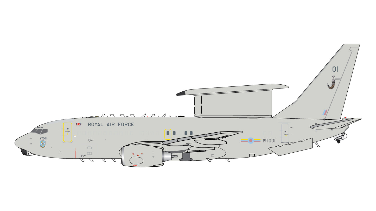 Preorder 1:400 Royal Air Force E-7 Wedgetail WT001 Gemini Macs