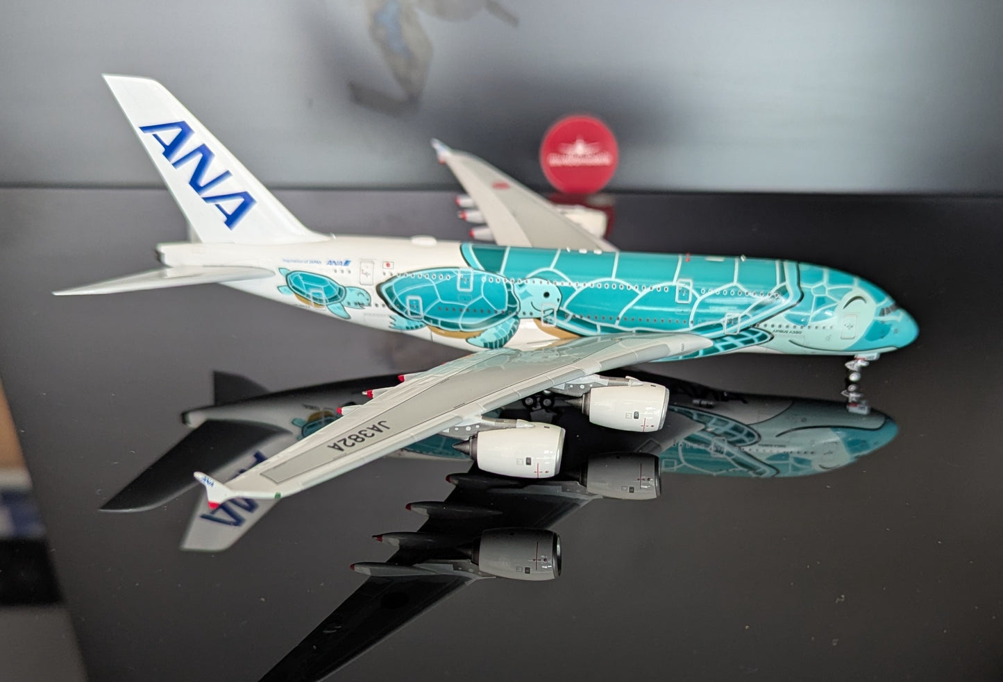 Rrstock* 1:400 ANA All Nippon Airways A380-800 "Flying Honu Green" Aviation400