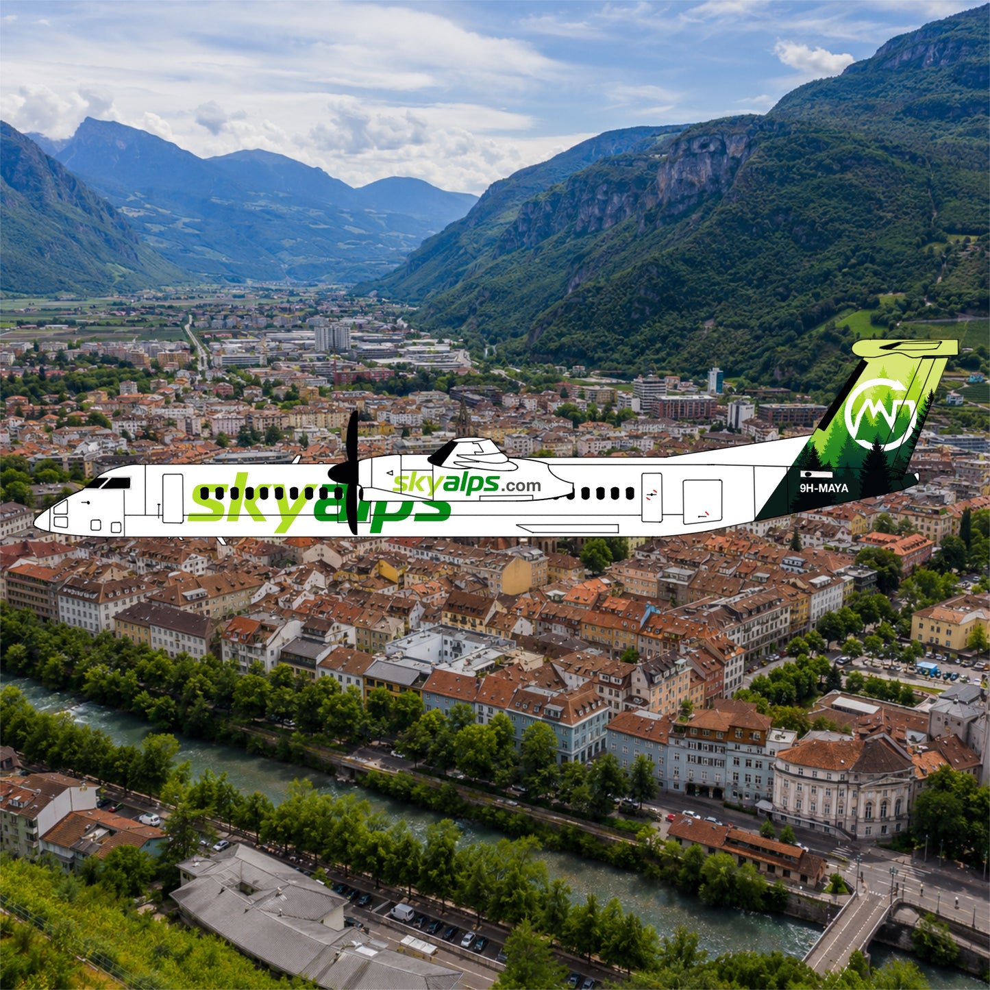 Pre-order* 1:400 Sky Alp Dash 8 Q400 3D Design Deck
