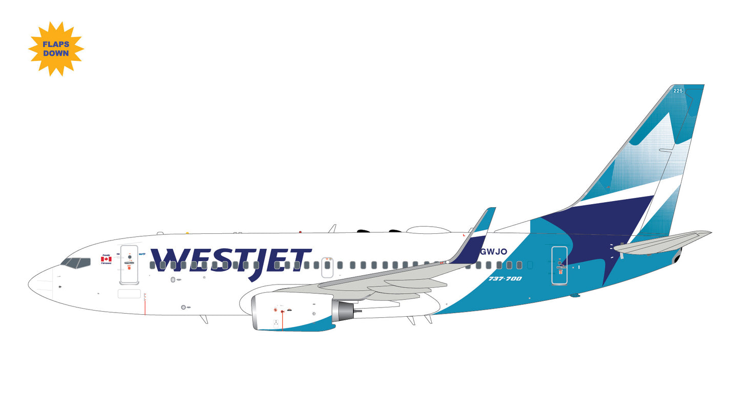 Pre-order 1:200 WestJet B737-700 Flaps Down* Gemini200