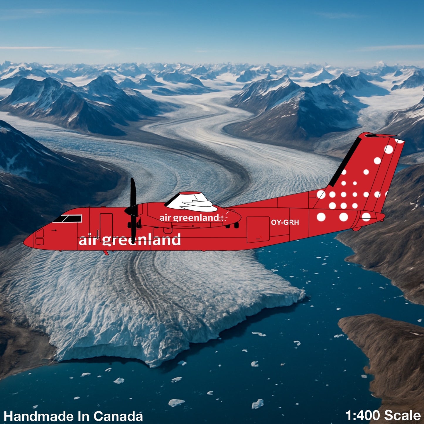 Pre-order* 1:400 Air Greenland Dash 8 Q100 3D Design Deck