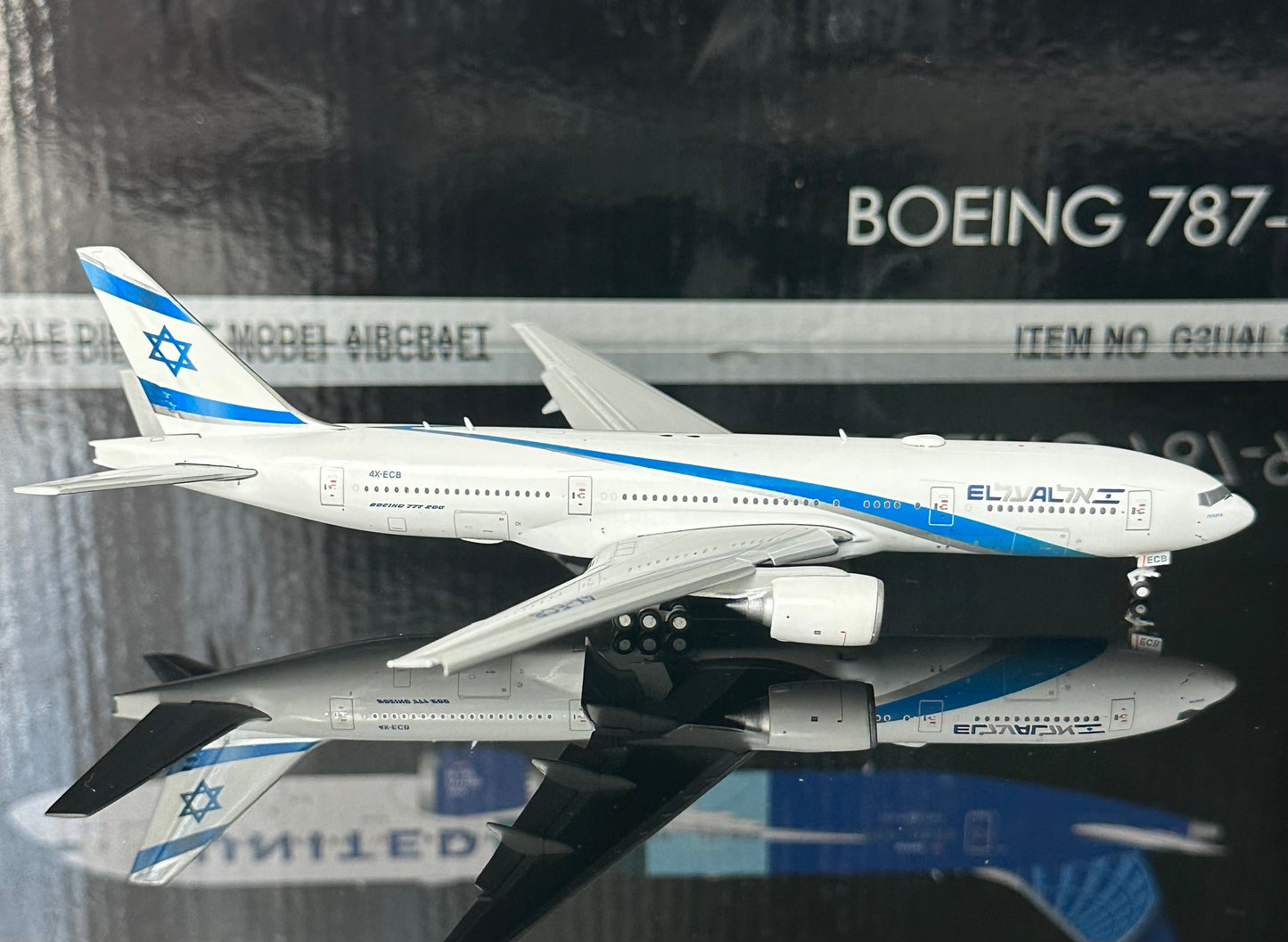 1:400 EL AL Israel Airline B777-200ER Flaps Down* Gemini Jets
