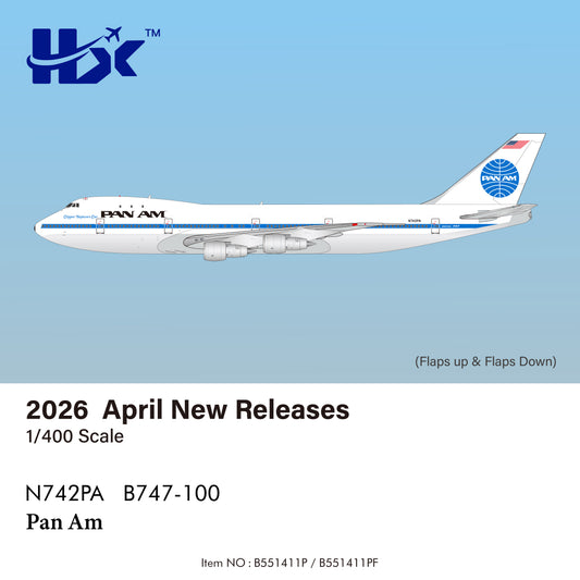 Pre-order 1:400 Pan Am B747-100 “Clipper Neptunes Car” HX Models Flaps Down*
