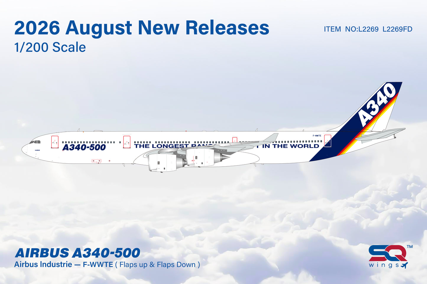 Pre-order 1:200 Airbus Industries A340-500 F-WWTE SQ Wings
