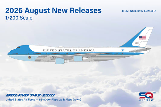Pre-order 1:200 United States Air Force B747-200 “Air Force One” SQ Wings Flaps Down*
