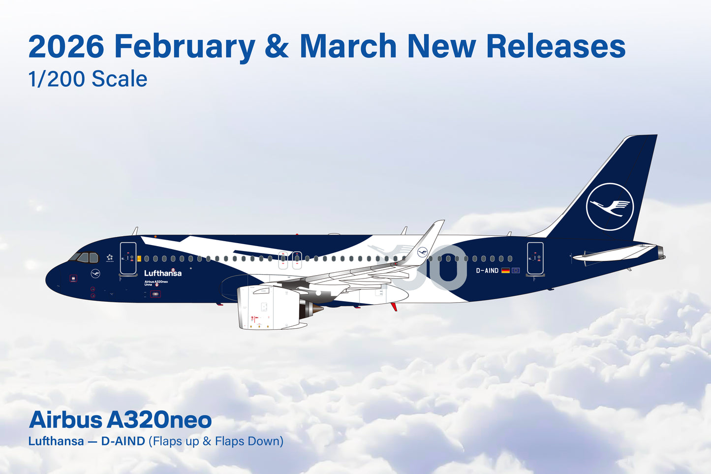 Pre-order 1:200 Lufthansa A320neo “100 Year Anniversary” D-AIND SQ Wings