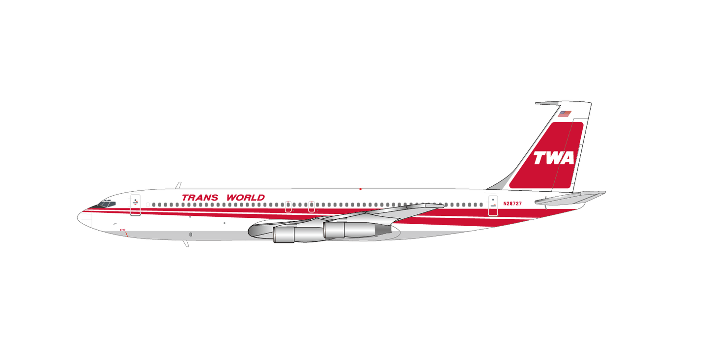 Pre-order 1:400 TWA Trans World Airlines B707-300 JC Wings