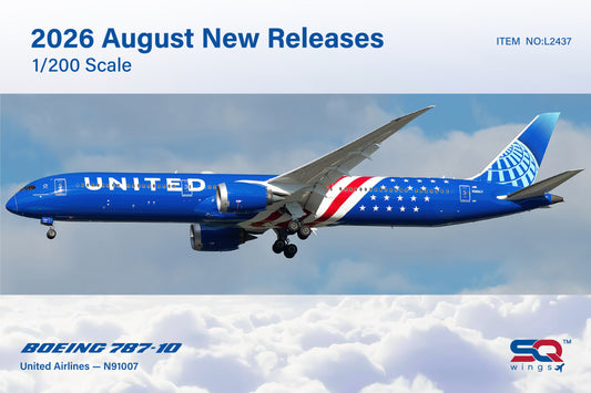 Pre-order 1:200 United Airlines B787-10 Dreamliner “250 Years” SQ Wings