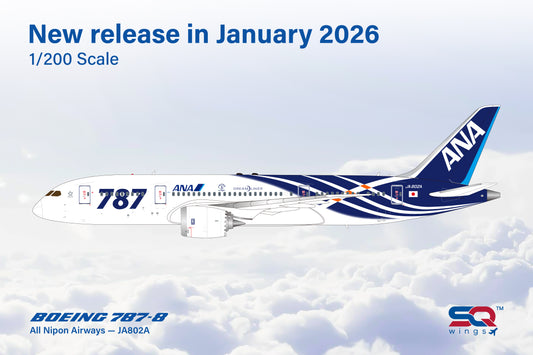 Pre-order 1:200 ANA All Nippon Airways B787-8 Dreamliner SQ Wings