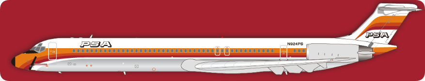 Pre-order 1:200 PSA MD-83 “Polished” JX Models