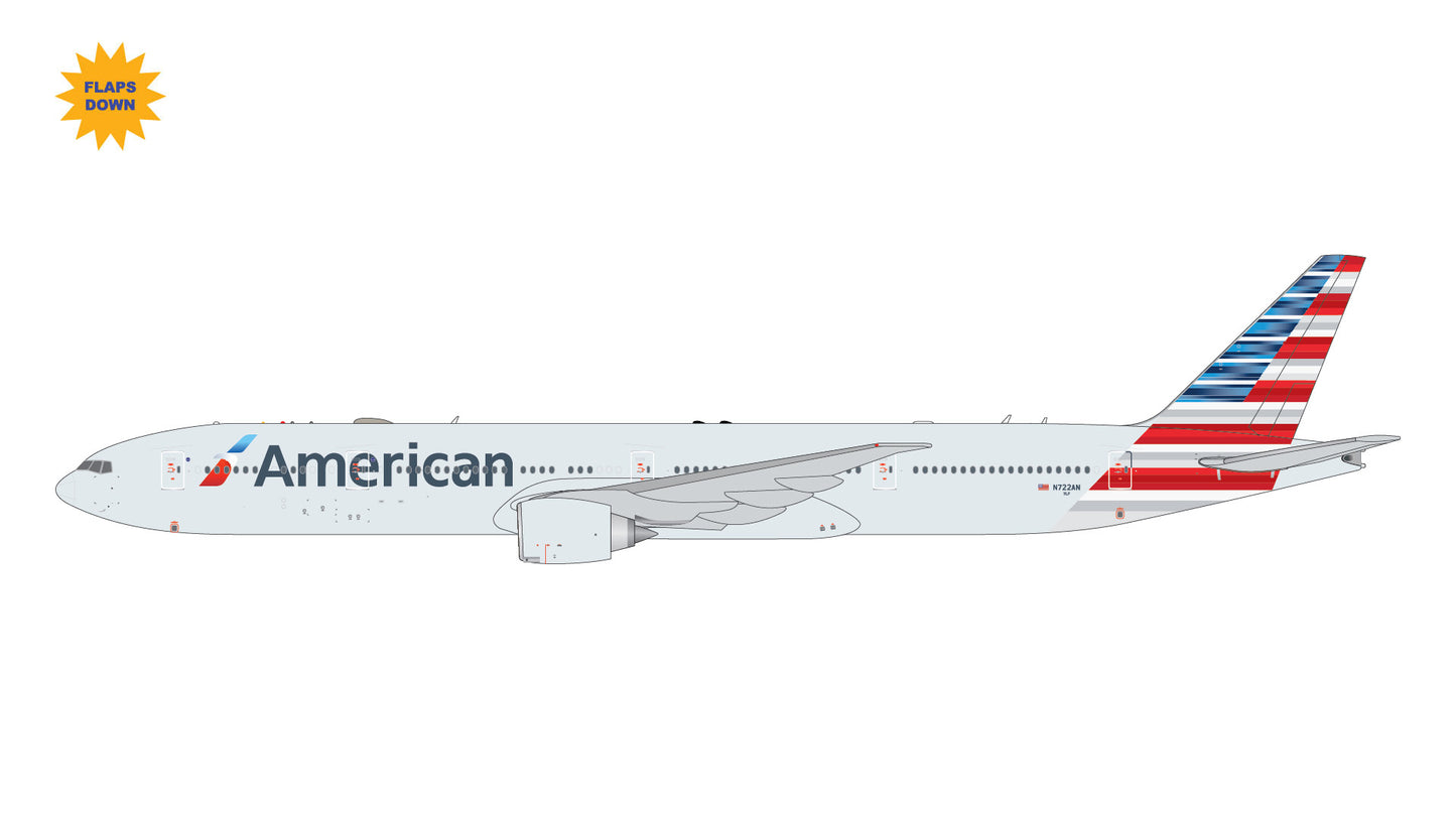 Preorder 1:400 American Airlines B777-300ER N722AN Flaps Down* Gemini Jets