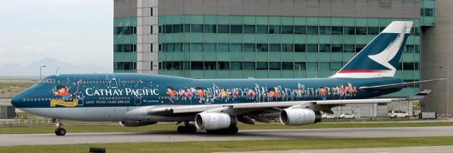 Pre-order 1:400 Cathay Pacific B747-400 “Spirit of Hong Kong” Flaps Down* JC Wings