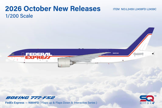 Pre-order 1:200 FedEx B777-200F SQ Wings Interactive Series**