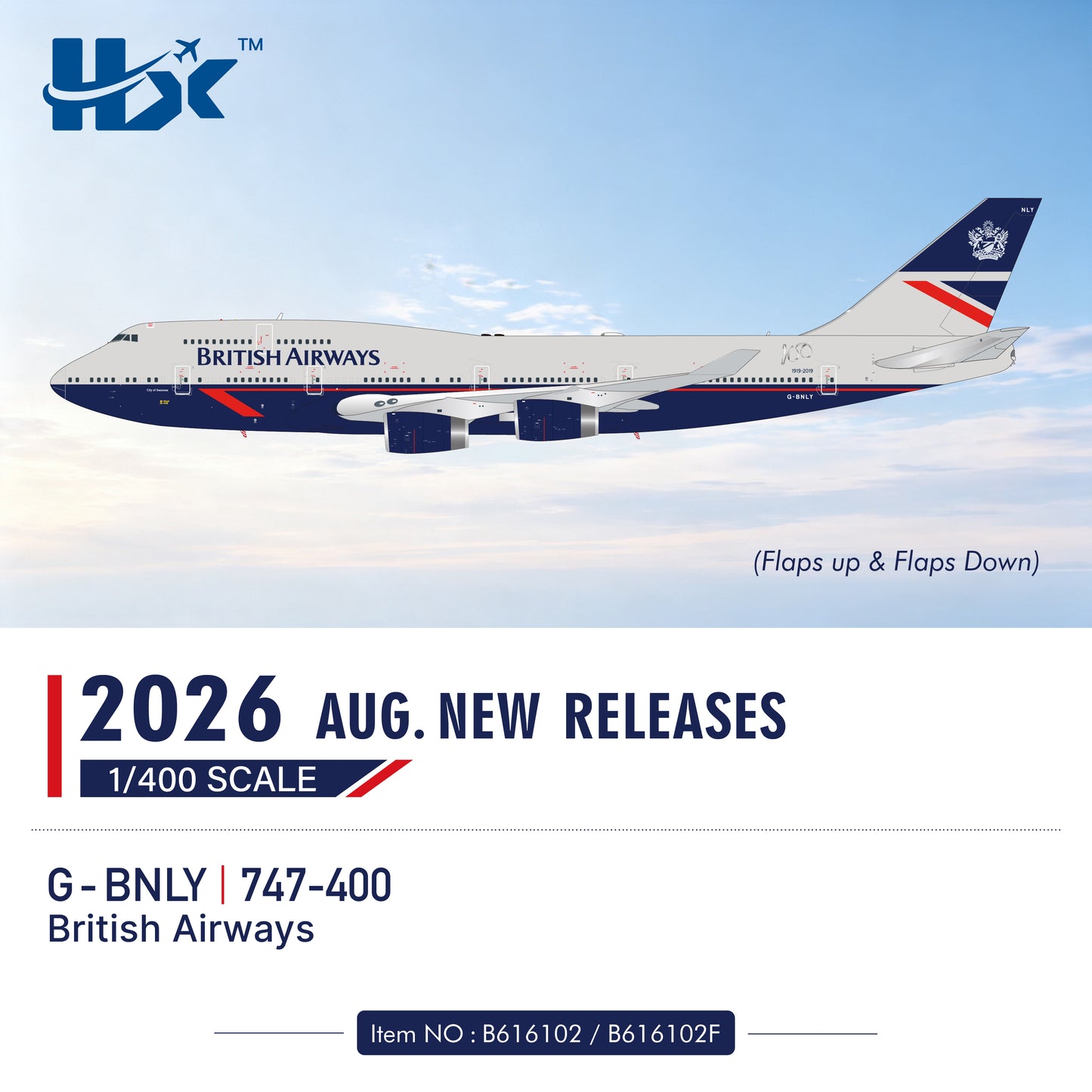 Pre-order 1:400 British Airways B747-400 G-BNLY HX Models