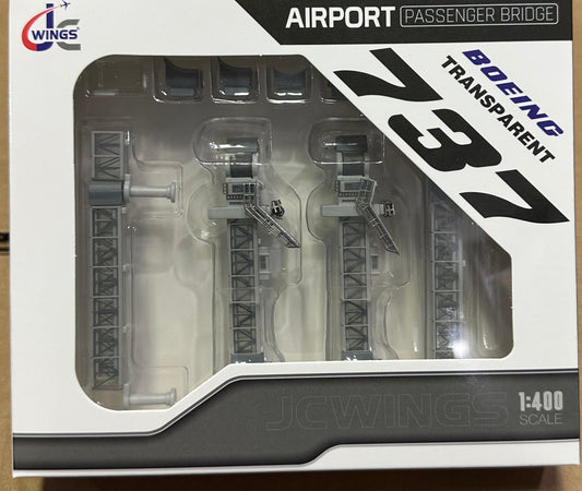 1:400 Airport Passenger Boarding Bridge Set GSE B737 (Transparent) JC Wings