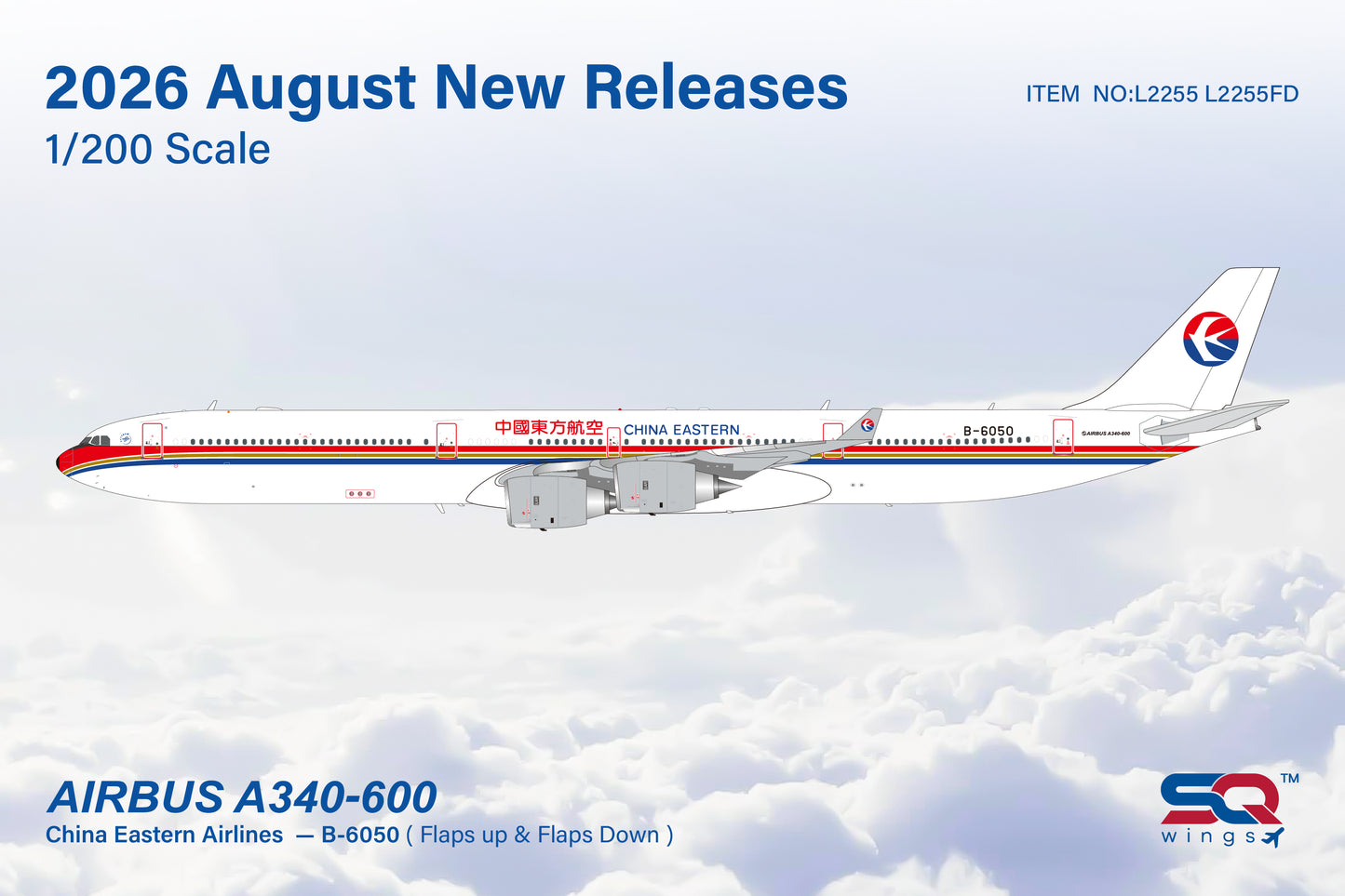 Pre-order 1:200 China Eastern Airlines A340-600 B-6050 SQ Wings