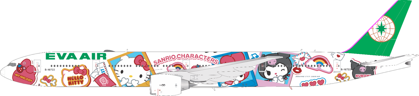 Pre-order 1:400 EVA Air B777-36NER "Sanrio Character" detachable gear Aviation 400