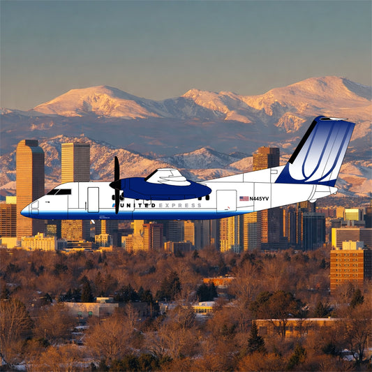 Pre-order* 1:400 United Airlines Dash Q200 “Blue Tulip” 3D Design Deck