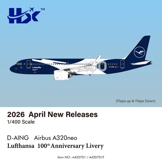 Pre-order 1:400 Lufthansa A320neo D-AING HX Models Flaps Down*