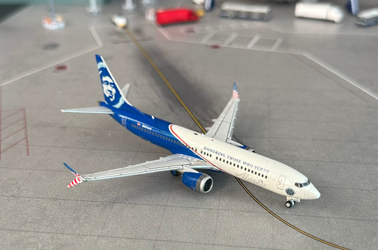 1:400 Alaska Airlines B737 Max 8 "Honoring those who Serve" Gemini Jets