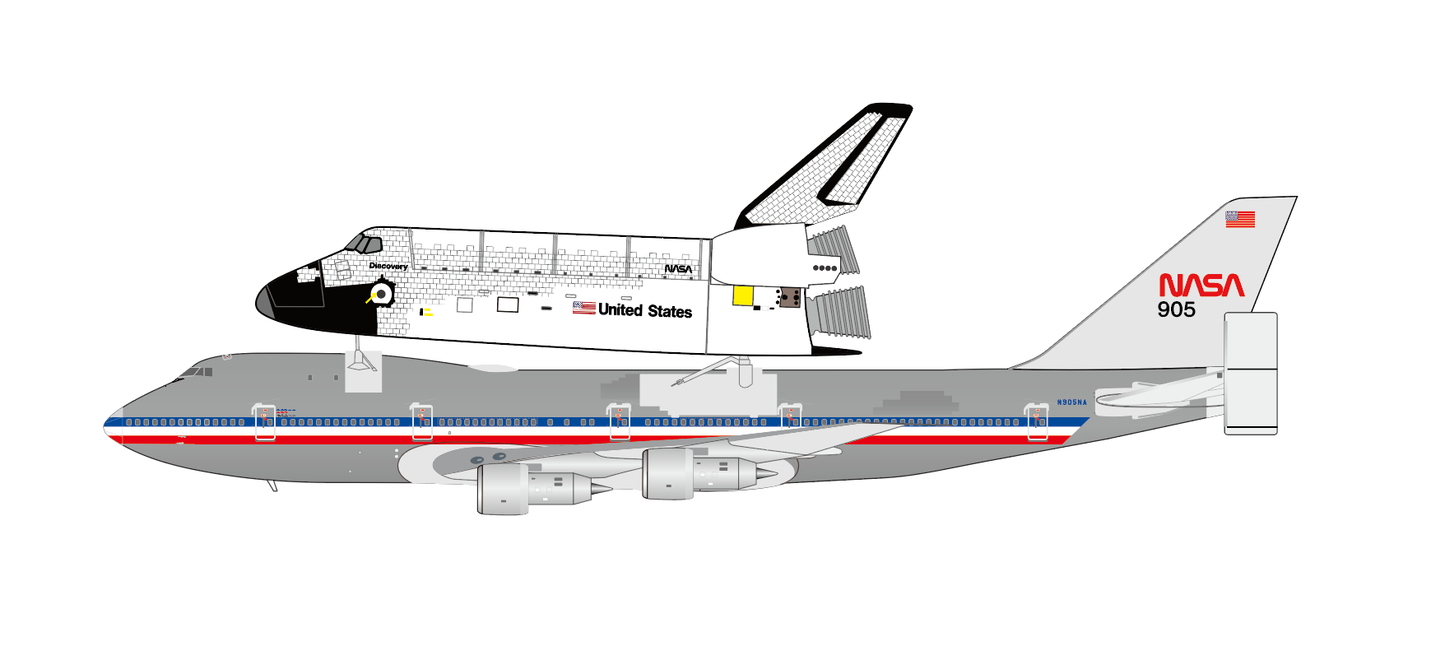 Pre-order 1:400 NASA Boeing 747-400 “Polished with Space Shuttle” JC Wings