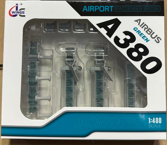 1:400 Airport Passenger Boarding Bridge Set GSE A380 (Green) JC Wings