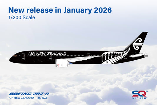 Pre-order 1:200 Air New Zealand B787-9 Dreamliner “All Black” SQ Wings