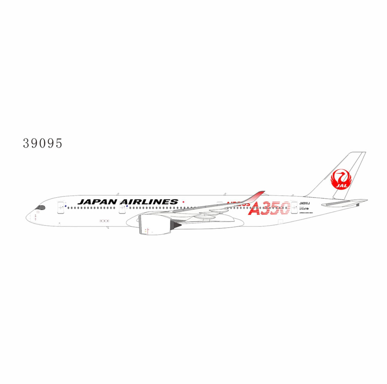 Pre-order 1:400 Japan Airlines A350-900 JA01XJ Red* NG Models.