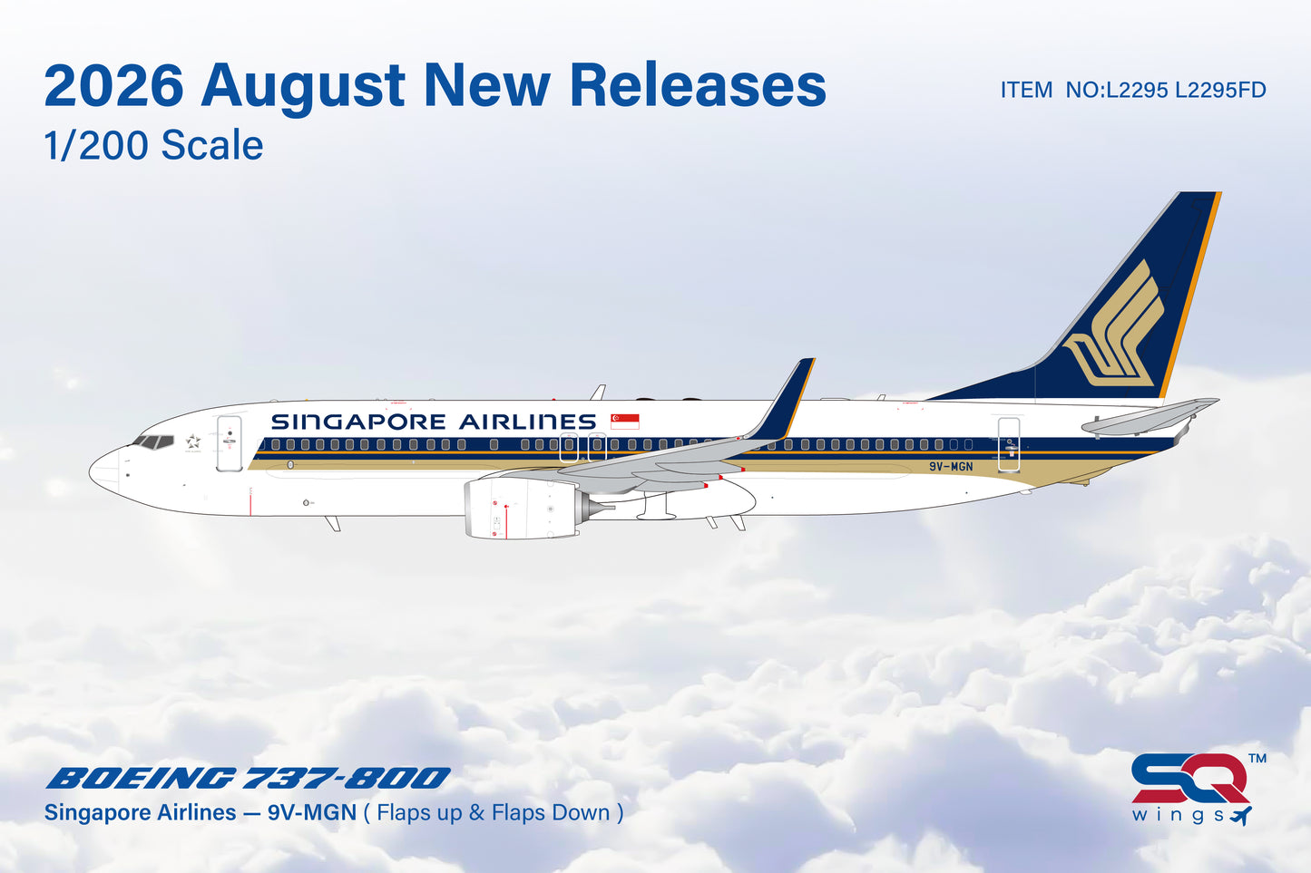 Pre-order 1:200 Singapore Airlines B737-800 SQ Wings
