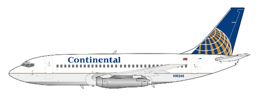 Pre-order 1:400 Continental Airlines B737-200 “Polished” JC Wings FUTURE RELEASE