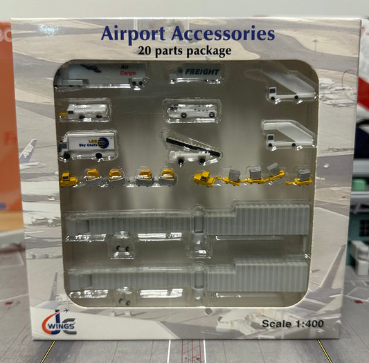 1:400 Airport Accessories Ground Service Equipment 20pc Set JC Wings