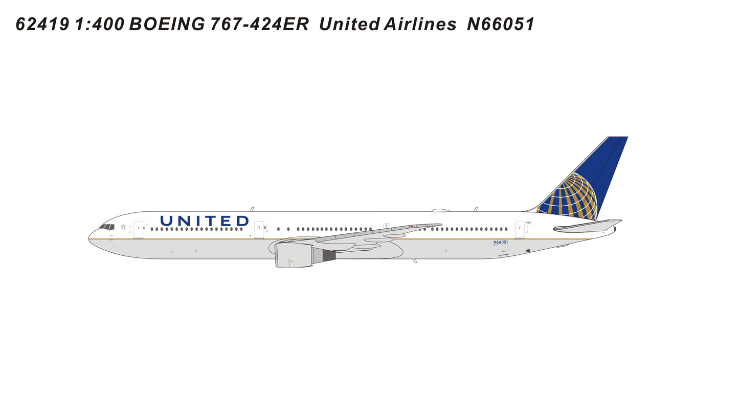 Pre-order 1:400 United Airlines B767-400ER Pandamodel