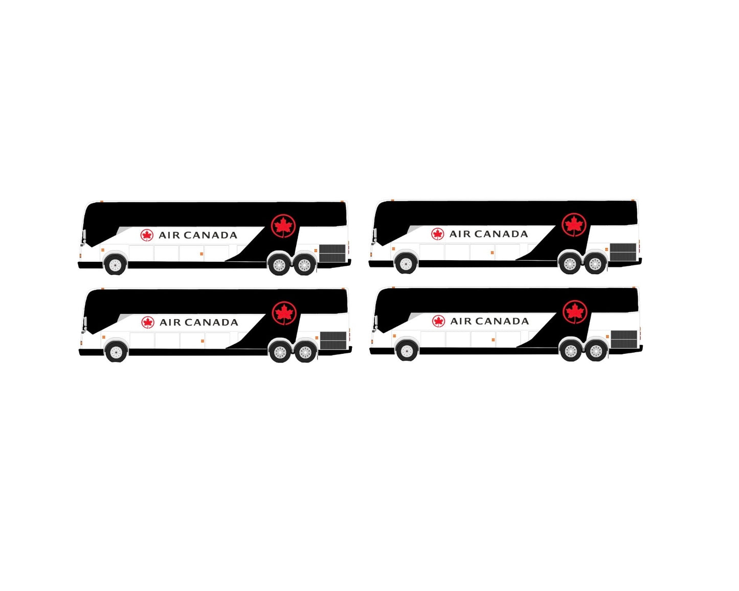 Pre-order* 1:400 Prevost H3-45 Coach - Air Canada Bus Set 4pc 3D Design Deck