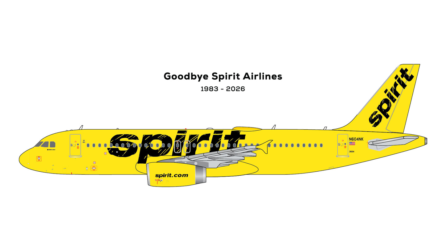 Preorder 1:400 Spirit Airlines A320-200 "Final Revenue Flight" Gemini Jets
