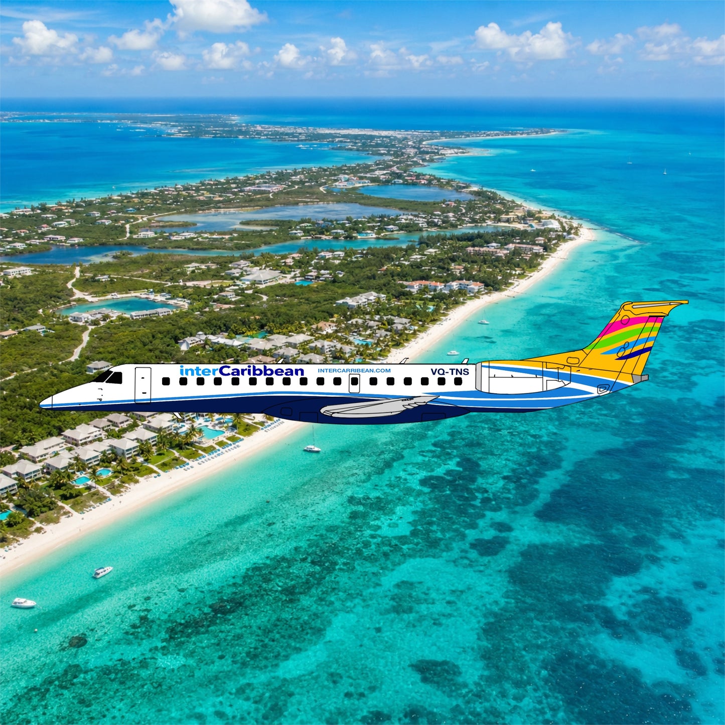 Pre-order* 1:400 Inter Caribbean Embraer E145 3D Design Deck