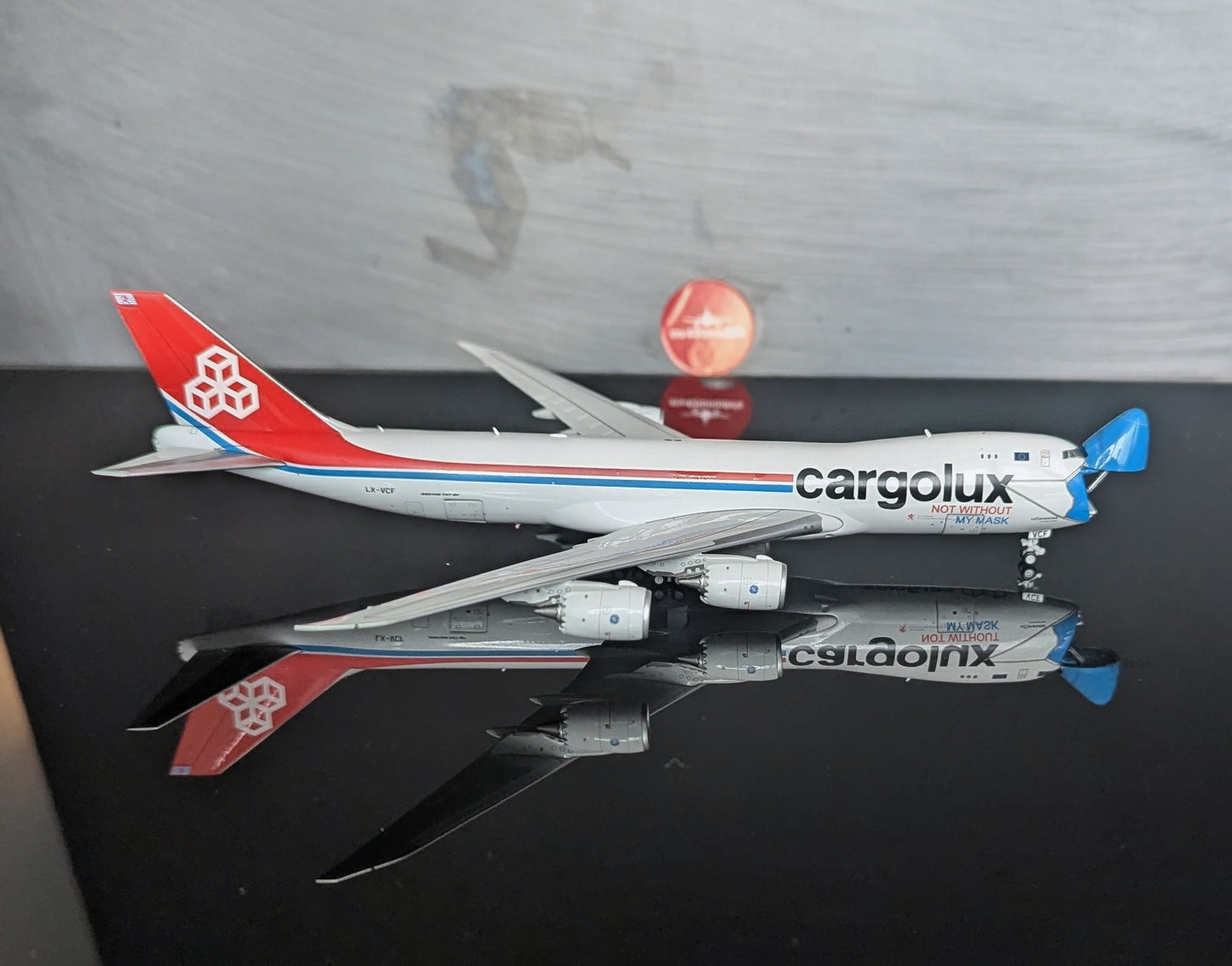 1:400 Cargolux B747-8F "Not Without My Mask" Interactive Series YY Wings